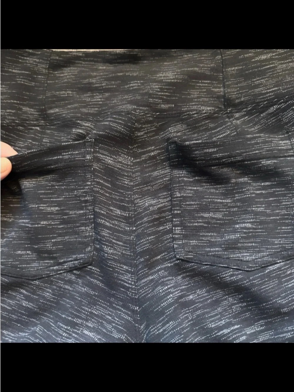 ATHLETA Leggings Womens Small Gray Black Space Dyed Metro Mid Rise Back Pockets